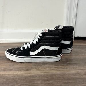 VANS UNISEX SK8-HI CANVAS BLACK & WHITE SHOES MEN:7.5 WOMEN:9
